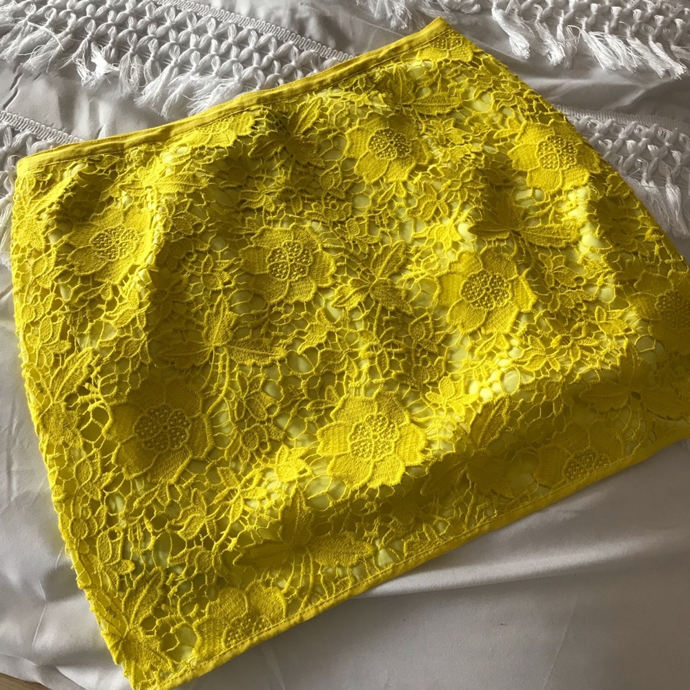 Madewell Yellow Violette Lace Skirt